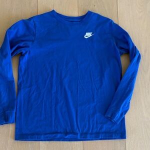 Nike Long Sleeve Tee in Bright Blue with White Logo